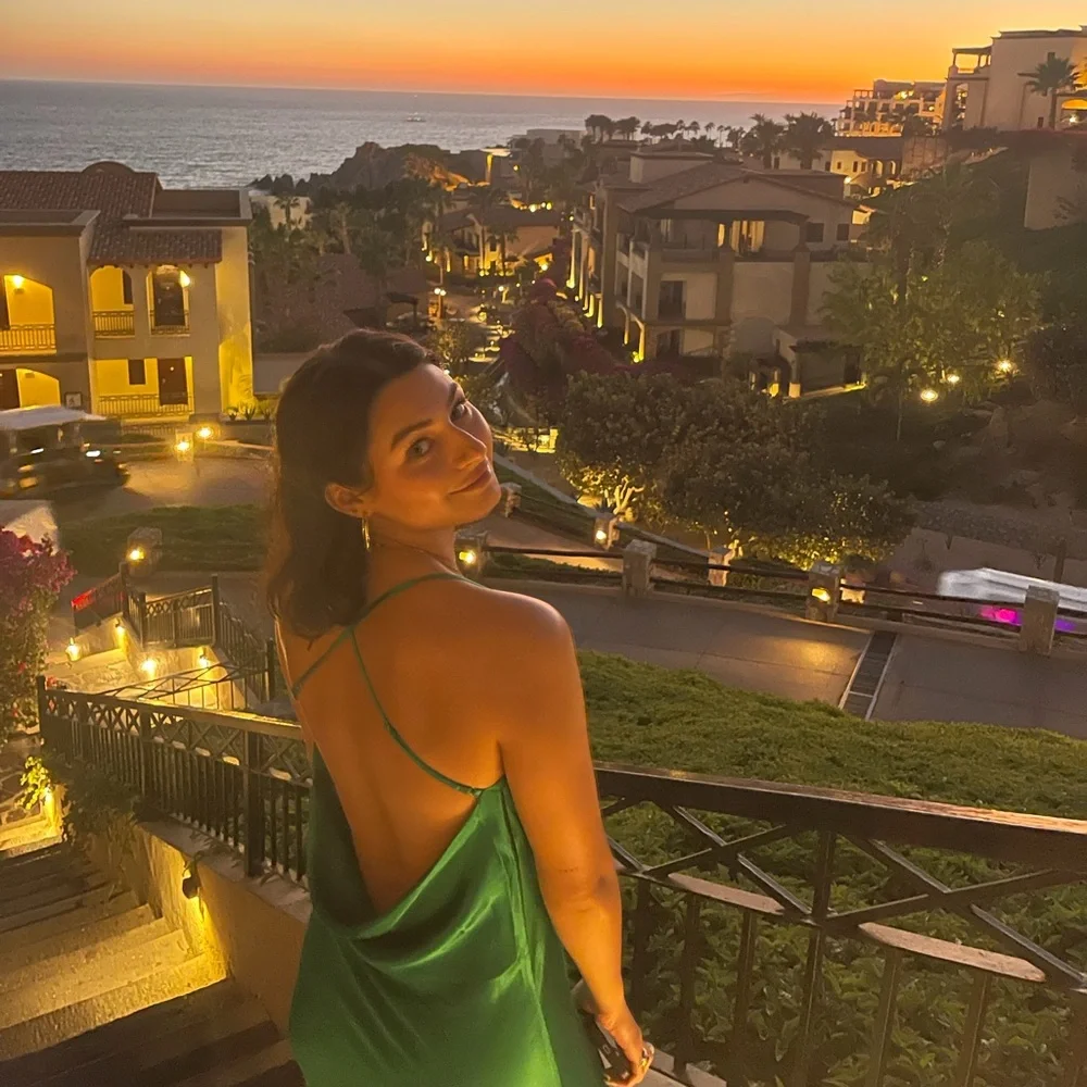 Rat & Boa Emerald Green Satin Cowl Midi Slip Dress - Picture 4 of 4